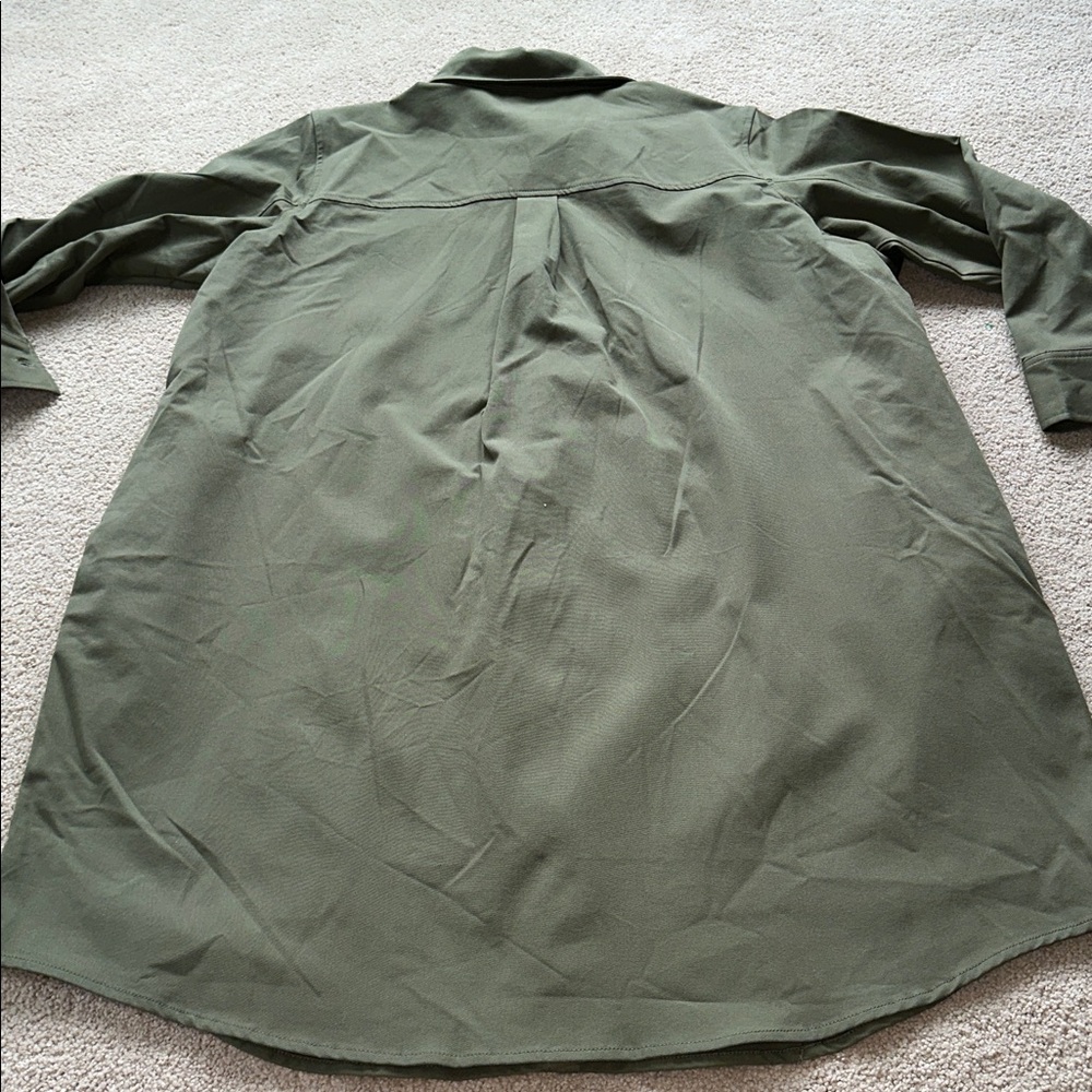 Universal Standard Olive Green Button-Up Shirt Dress - Picture 9 of 13